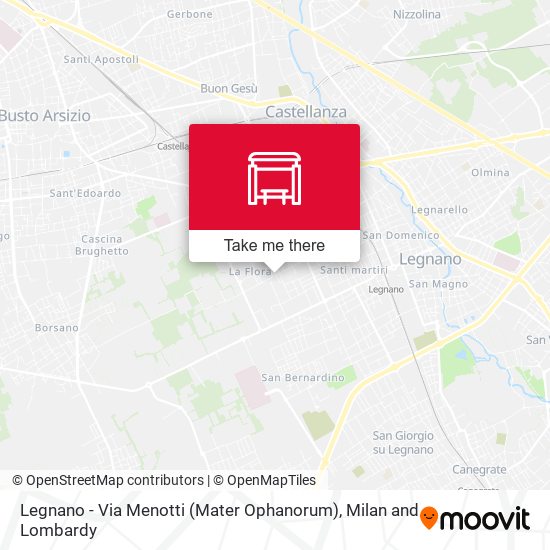 Legnano - Via Menotti (Mater Ophanorum) map