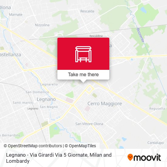 Legnano - Via Girardi Via 5 Giornate map