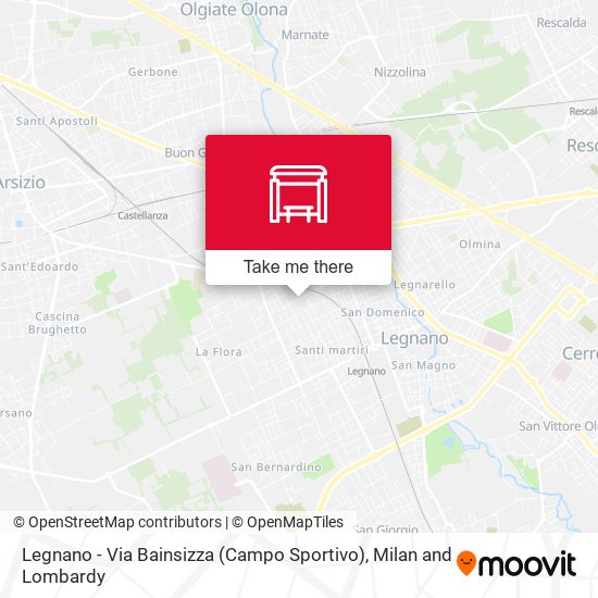 Legnano - Via Bainsizza (Campo Sportivo) map