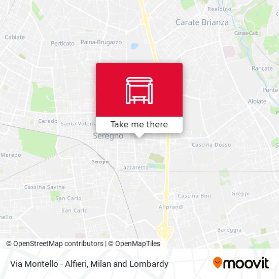 Via Montello - Alfieri map