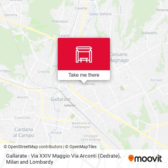 Gallarate - Via XXIV Maggio Via Arconti (Cedrate) map