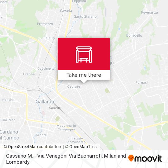 Cassano M. - Via Venegoni Via Buonarroti map