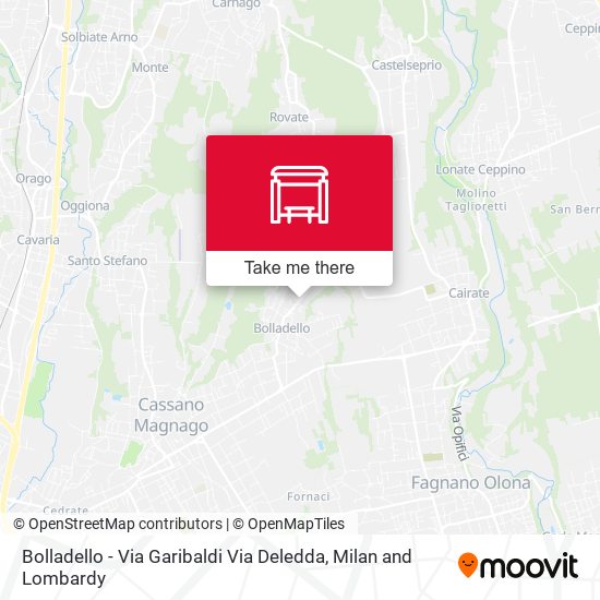 Bolladello - Via Garibaldi Via Deledda map