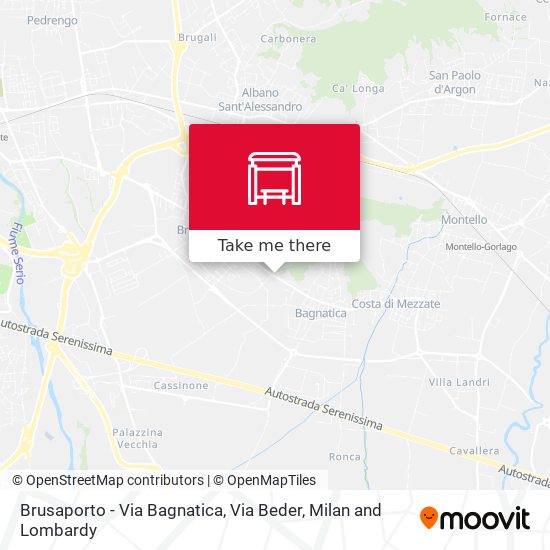 Brusaporto - Via Bagnatica, Via Beder map