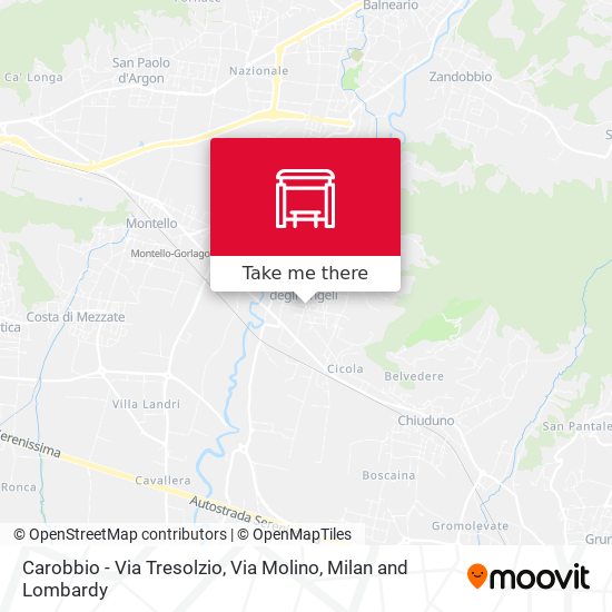 Carobbio - Via Tresolzio, Via Molino map
