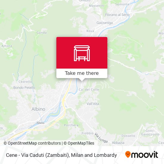 Cene - Via Caduti (Zambaiti) map