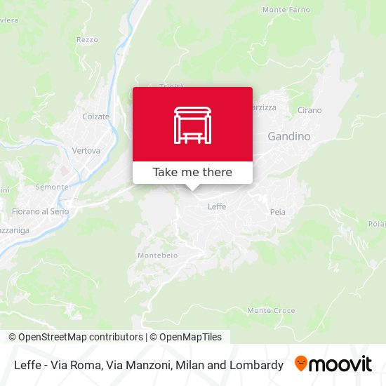 Leffe - Via Roma, Via Manzoni map