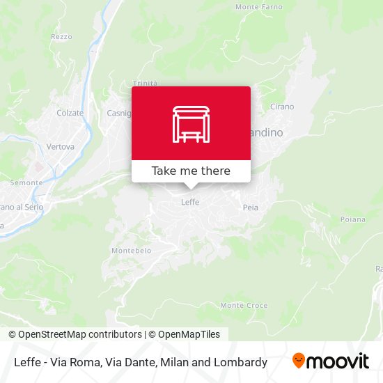 Leffe - Via Roma, Via Dante map