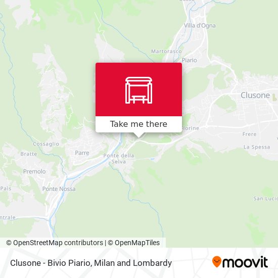 Clusone - Bivio Piario map