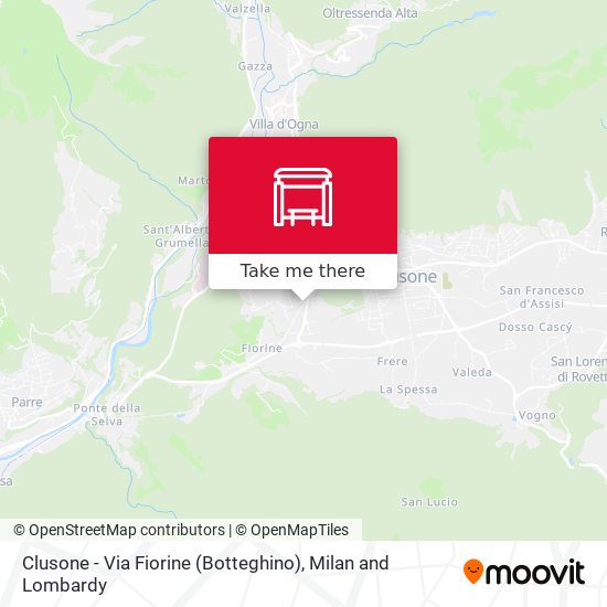 Clusone - Via Fiorine (Botteghino) map