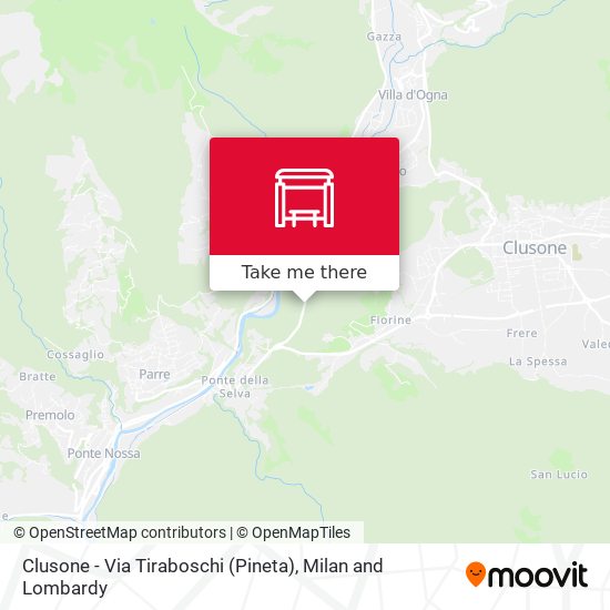 Clusone - Via Tiraboschi (Pineta) map