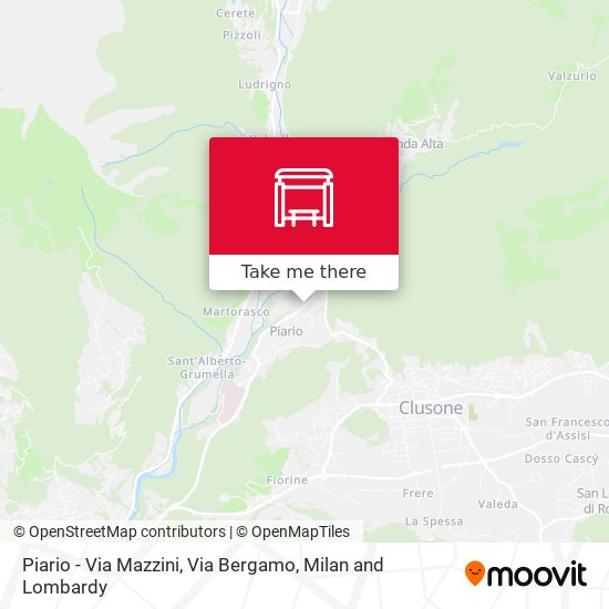 Piario - Via Mazzini, Via Bergamo map