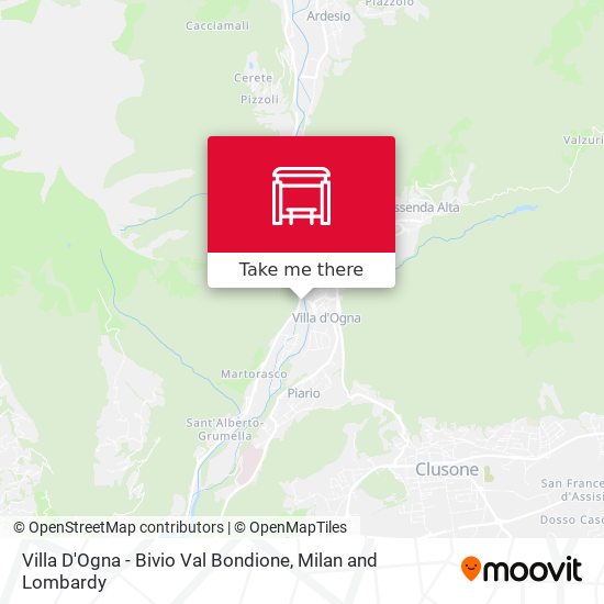 Villa D'Ogna - Bivio Val Bondione map