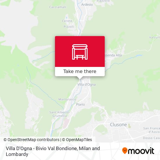 Villa D'Ogna - Bivio Val Bondione map