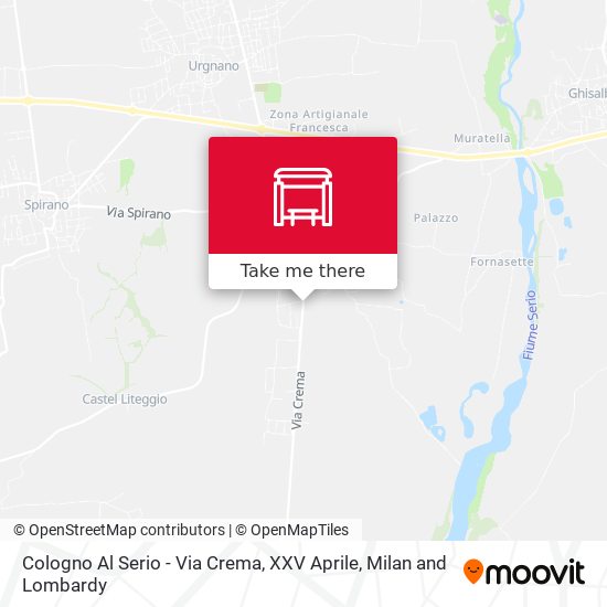 Cologno Al Serio - Via Crema, XXV Aprile map