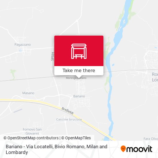 Bariano - Via Locatelli, Bivio Romano map