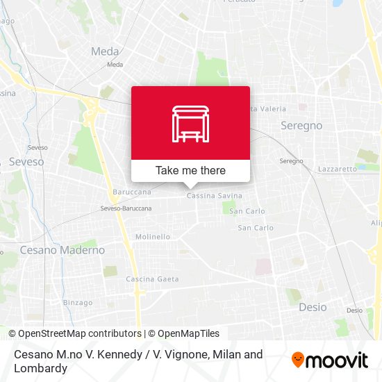 Cesano M.no V. Kennedy / V. Vignone map