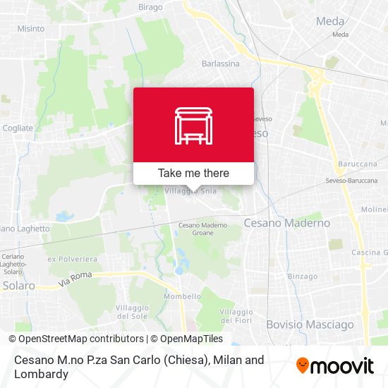 Cesano M.no P.za San Carlo (Chiesa) map