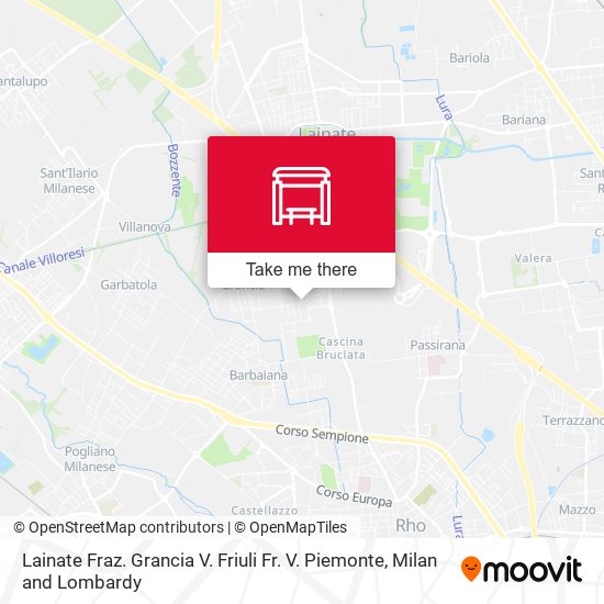 Lainate Fraz. Grancia V. Friuli Fr. V. Piemonte map