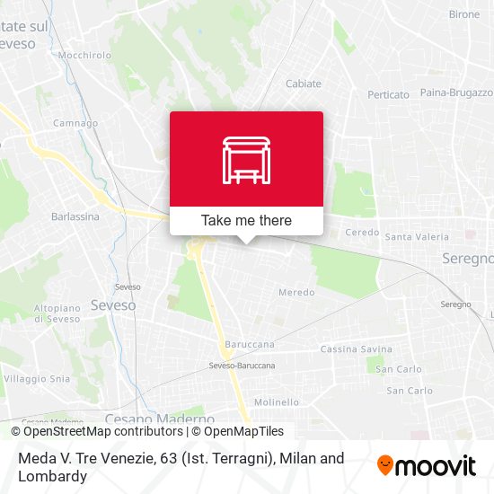 Meda V. Tre Venezie, 63 (Ist. Terragni) map