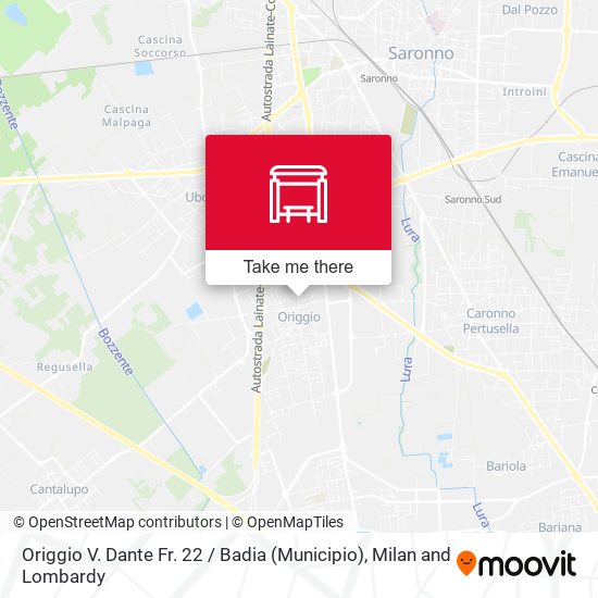 Origgio V. Dante Fr. 22 / Badia (Municipio) map