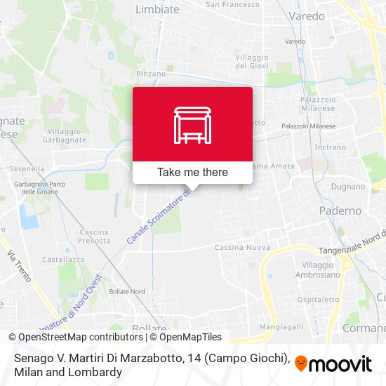 Senago V. Martiri Di Marzabotto, 14 (Campo Giochi) map