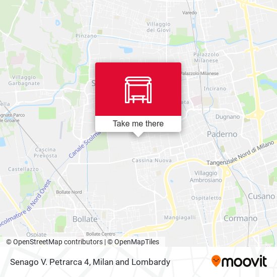 Senago V. Petrarca 4 map