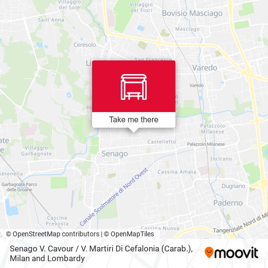 Senago V. Cavour / V. Martiri Di Cefalonia (Carab.) map