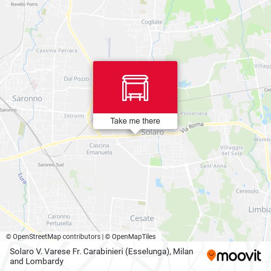 Solaro V. Varese Fr. Carabinieri (Esselunga) map
