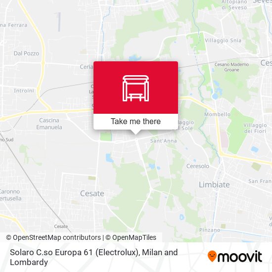 Solaro C.so Europa 61 (Electrolux) map