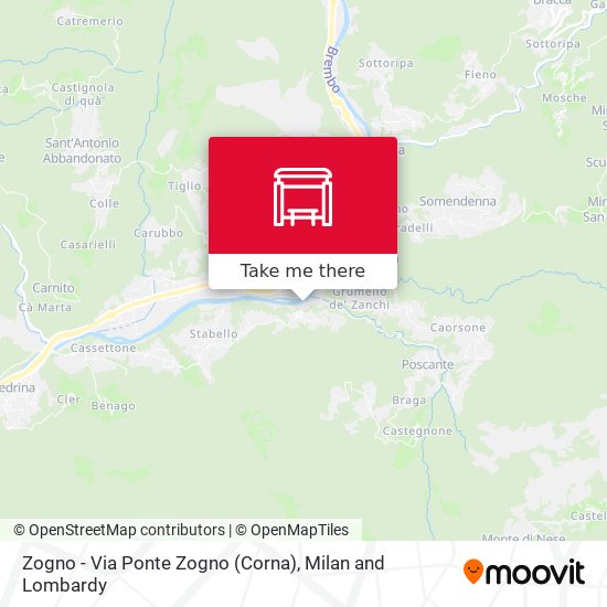 Zogno - Via Ponte Zogno (Corna) map