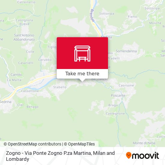 Zogno - Via Ponte Zogno P.za Martina map