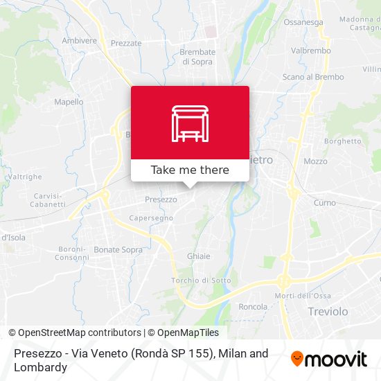 Presezzo - Via Veneto (Rondà SP 155) map