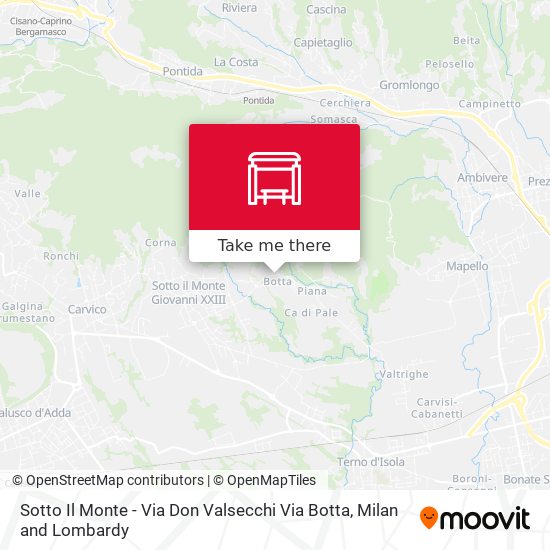 Sotto Il Monte - Via Don Valsecchi Via Botta map