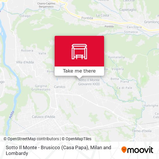 Sotto Il Monte - Brusicco (Casa Papa) map