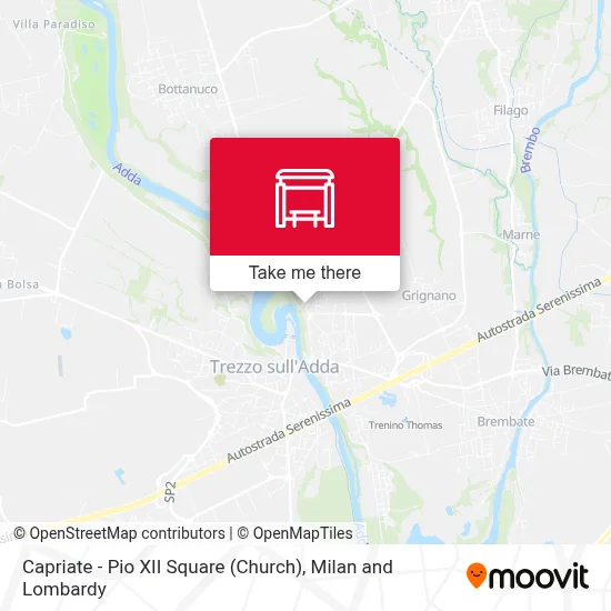 Capriate - Pio XII Square (Church) map