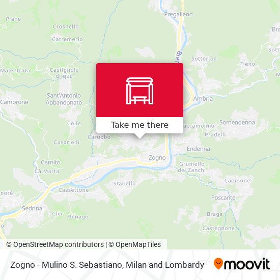 Zogno - Mulino S. Sebastiano map