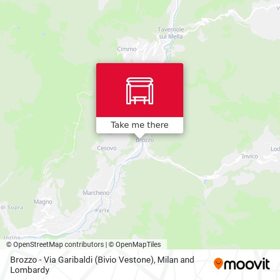 Brozzo - Via Garibaldi (Bivio Vestone) map