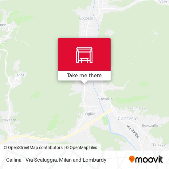 Cailina - Via Scaluggia map