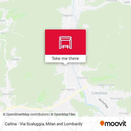 Cailina - Via Scaluggia map