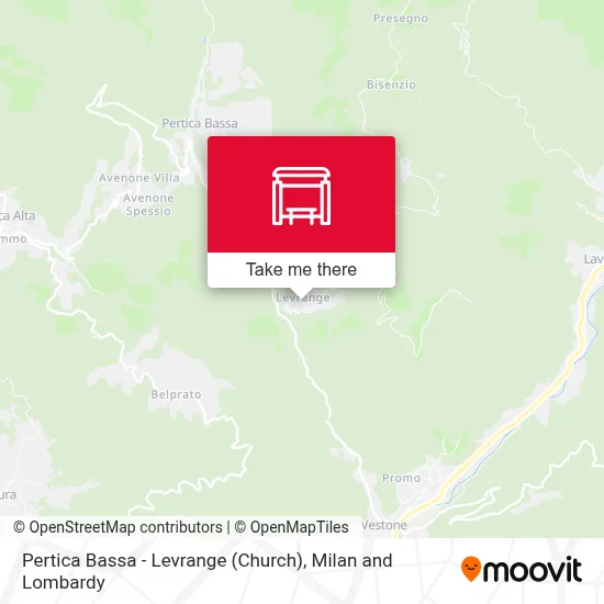 Pertica Bassa - Levrange (Church) map