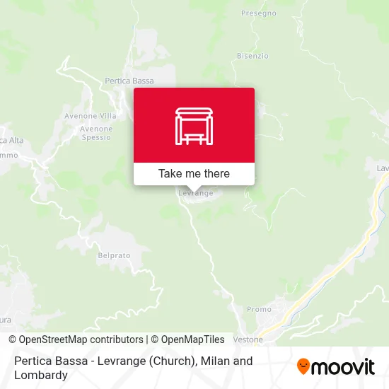 Pertica Bassa - Levrange (Church) map