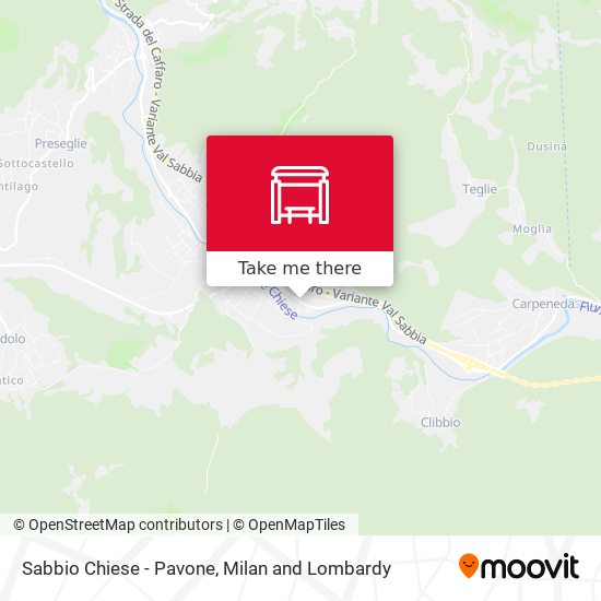 Sabbio Chiese - Pavone map