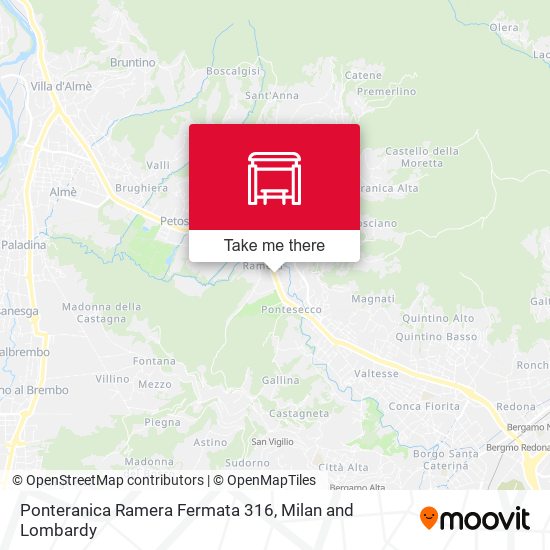 Ponteranica Ramera Fermata 316 map
