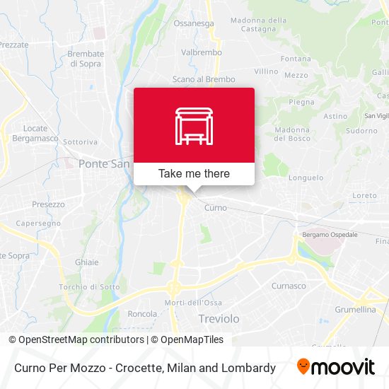 Curno Per Mozzo - Crocette map