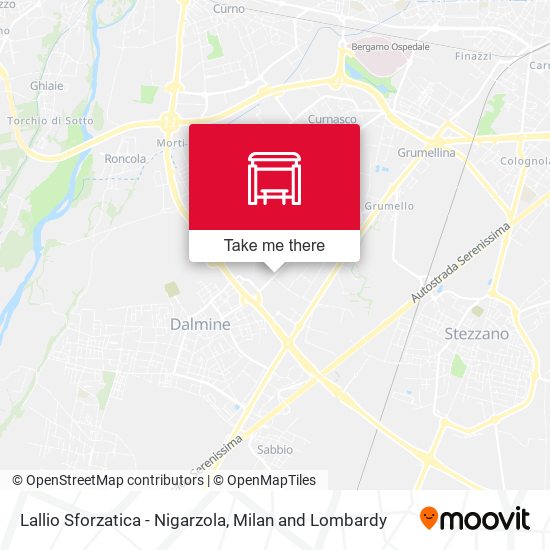 Lallio Sforzatica - Nigarzola map