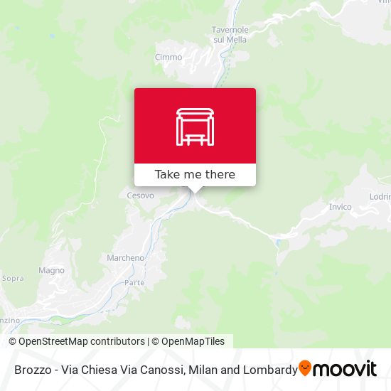 Brozzo - Via Chiesa Via Canossi map