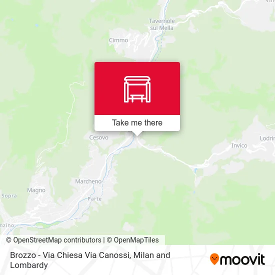 Brozzo - Church Street Via Canossi map