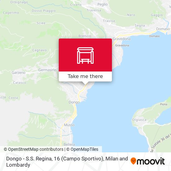 Dongo - S.S. Regina, 16 (Campo Sportivo) map