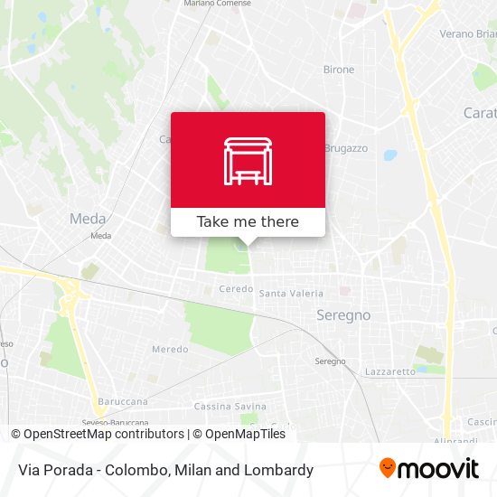 Via Porada - Colombo map